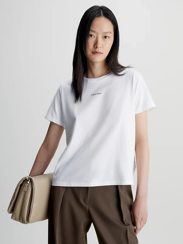 T-shirt en coton avec micro-logo Calvin Klein® | K20K205454YAF