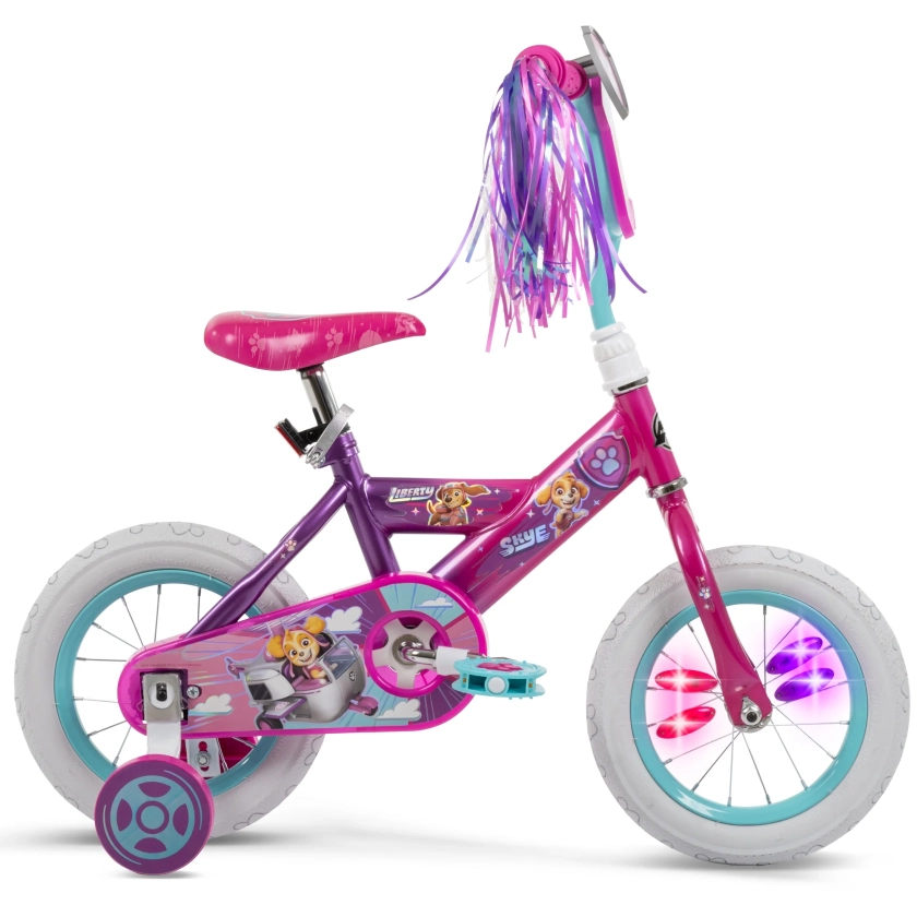 Huffy Paw Patrol Kids Bike, 12" Wheels, Ages 3+ Years, LED Lights, Pink