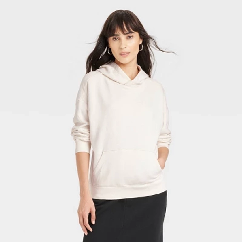 Women's Leisure Studio Hooded Pullover Sweatshirt - Universal Thread™ Cream L