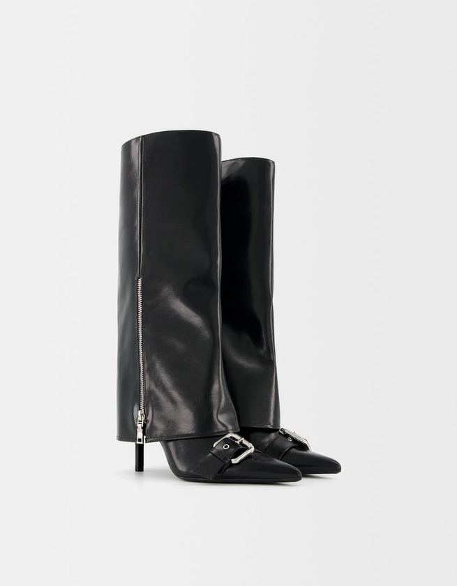 Bottes guêtres talon boucles - Femme