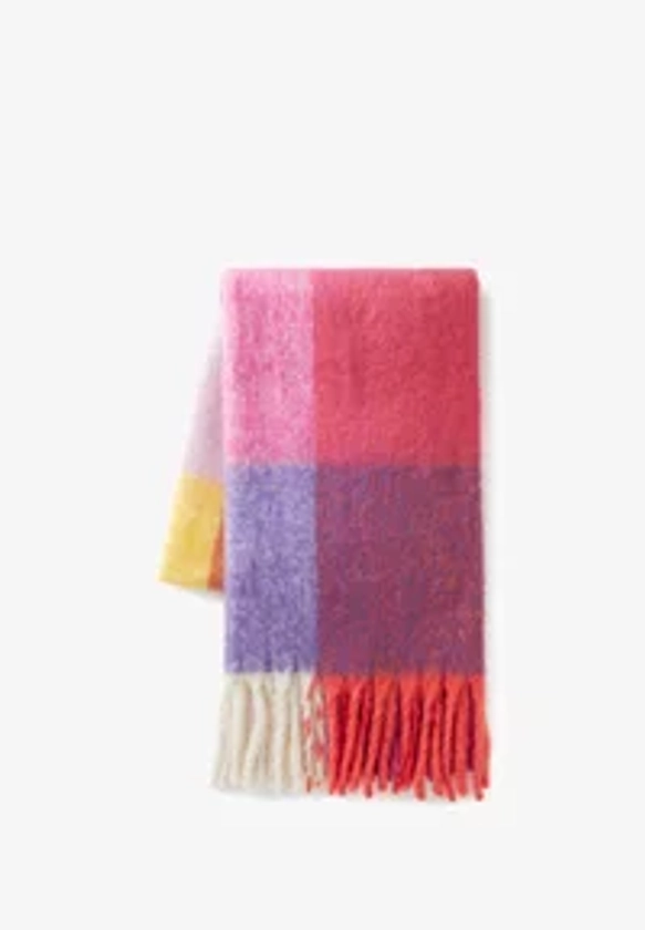 United Colors of Benetton OVERSIZE SOFT TOUCH FRINGED IN CHECK SUSTAINABLE - Écharpe - multicolor/rose - ZALANDO.FR