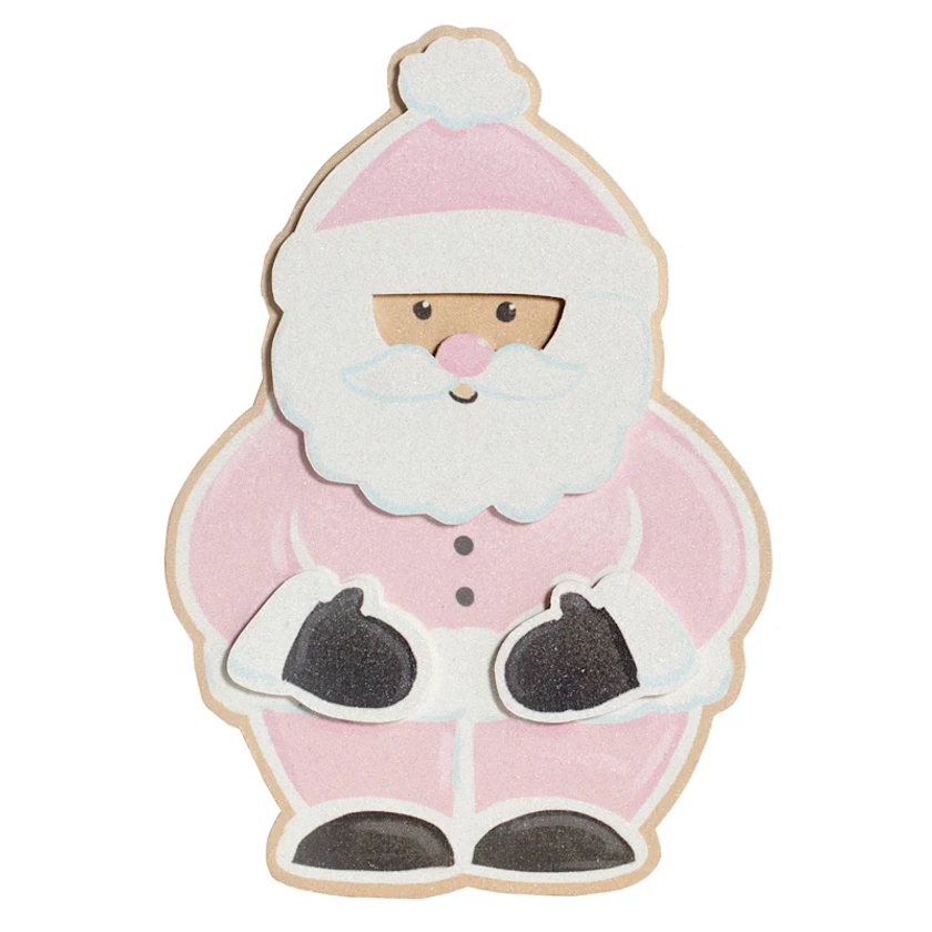 Mrs. Claus' Bakery Pink Santa Cut-Out 8x14in | Holiday Decoration | At Home