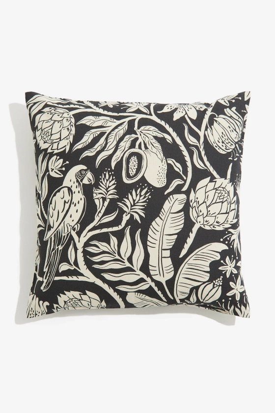 Patterned cushion cover - Dark grey/Patterned - Home All | H&M GB