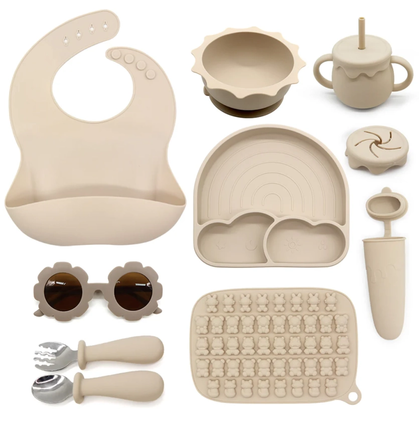 Set Alimentación Summer Silicona Beige