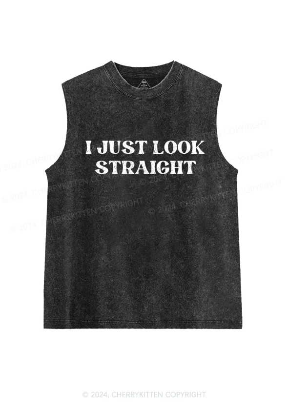 Cherrykitten I Just Look Straight Y2K Washed Tank Cherrykitten for Sale