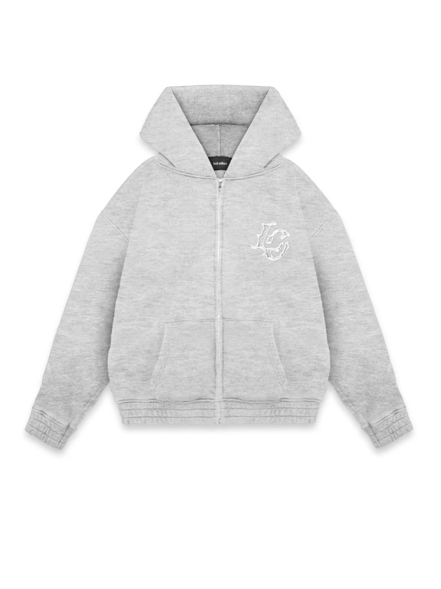 MONOGRAM ZIP-HOODIE - GRAY