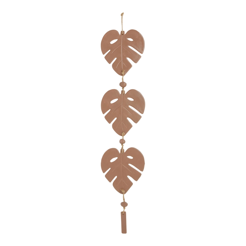 Terracotta Ceramic Multi Monstera Leaf Wall Hanging - World Market