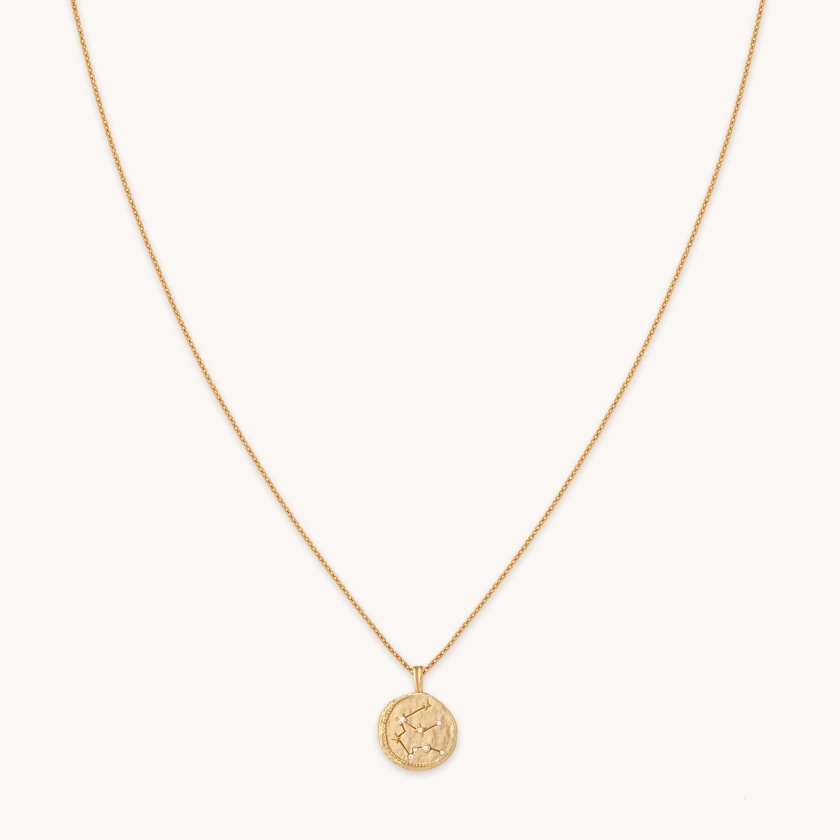 Aquarius Zodiac Gold Pendant Necklace | Astrid & Miyu Necklaces