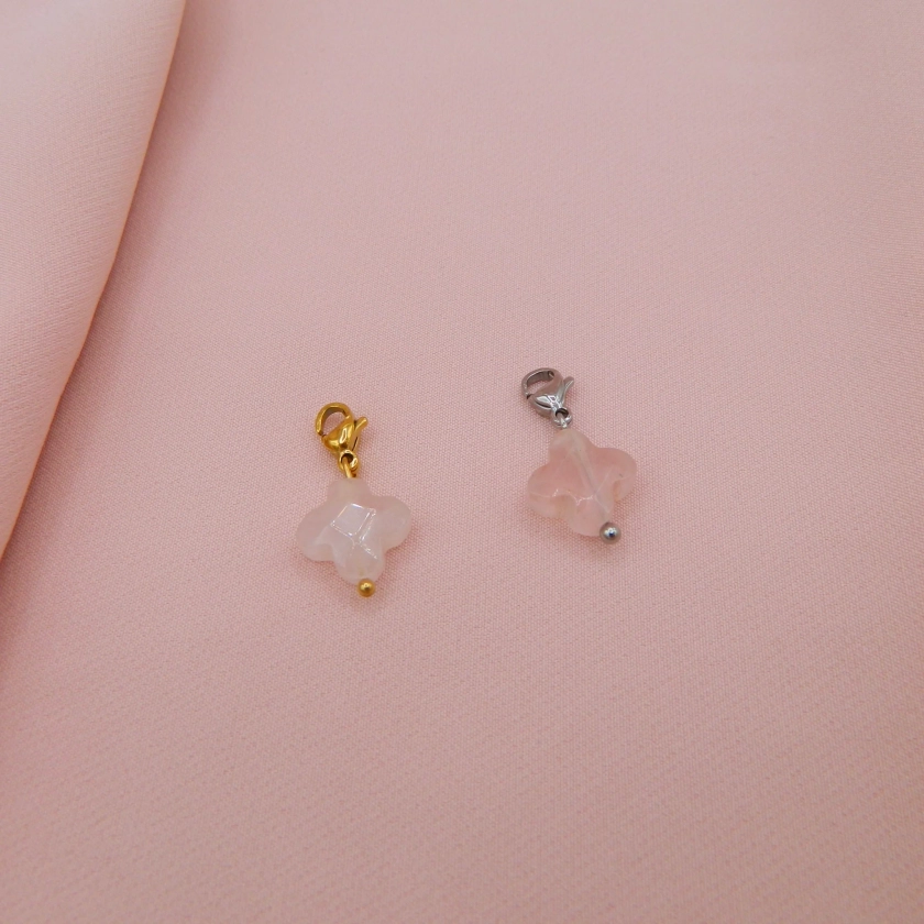 CHARMS TREFLE QUARTZ ROSE