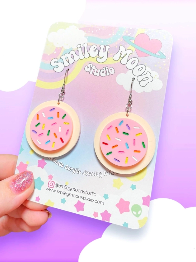 Sugar Cookie, Acrylic Earrings