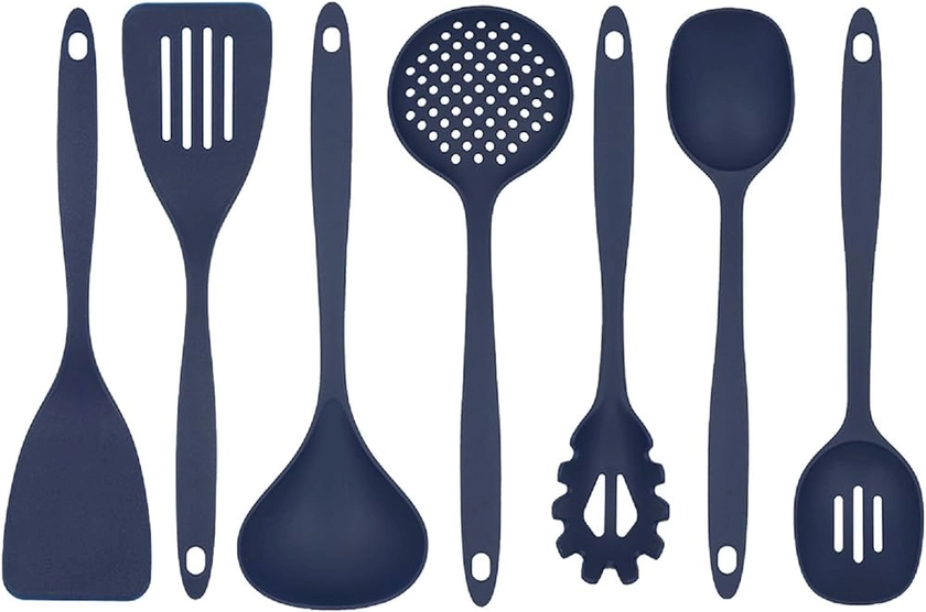 Glad Cooking Kitchen Utensils Set – 7 Pieces, Nylon Tools for Nonstick Cookware, Blue