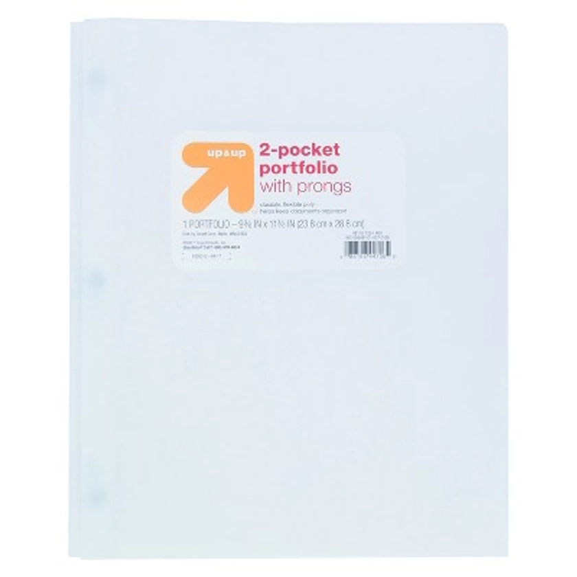 2 Pocket Plastic Folder with Prongs - up & up™