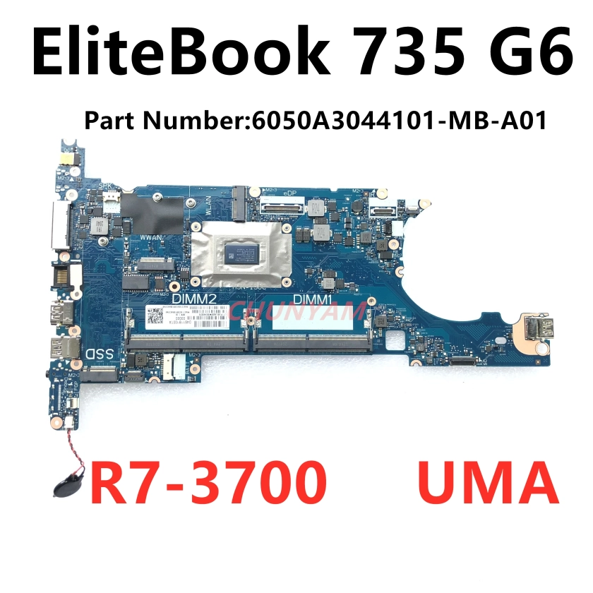 For HP Elie Book 735 G6 Laptop Motherboard With AMD R7-3700 CPU 6050A3044101-MB-A01 100%Test