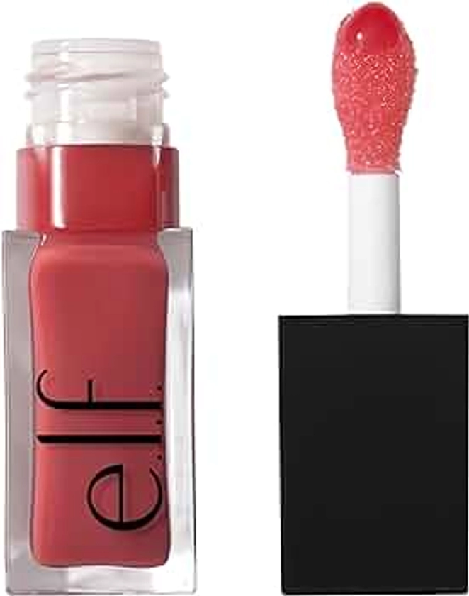 e.l.f. Glow Reviver Lip Oil, Nourishing Tinted Lip Oil For A High-Shine Finish, Infused With Jojoba Oil, Vegan & Cruelty-Free, Rose Envy