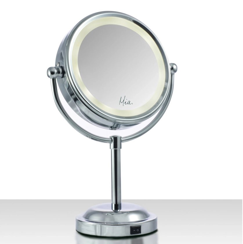 10x/1x Cordless LED Lighted Vanity Mirror - Chrome | Mia Beauty