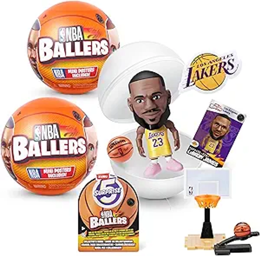 5 Surprise NBA Ballers Series 1 (2 Pack) Toy Mystery Capsule Figurine by ZURU for Kids, Teens, Adults- Players Like Luka Dončić, LaMelo Ball, Jayson Tatum, James Harden and Kevin Durant