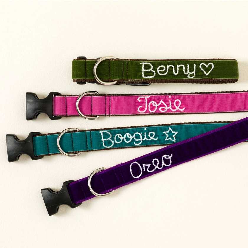 Personalized Hand Embroidered Dog Collar