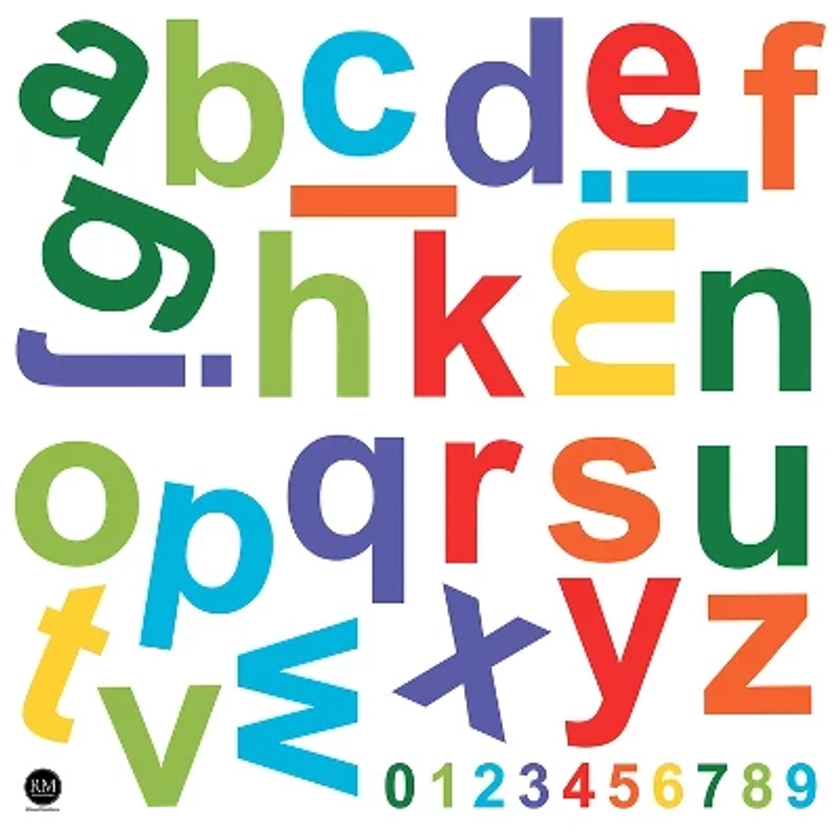 Colorful Lowercase Alphabet Giant Peel and Stick Kids' Wall Decals - RoomMates