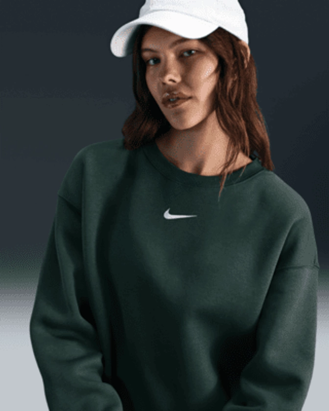 Sweat oversize à col ras-du-cou Nike Sportswear Phoenix Fleece pour Femme