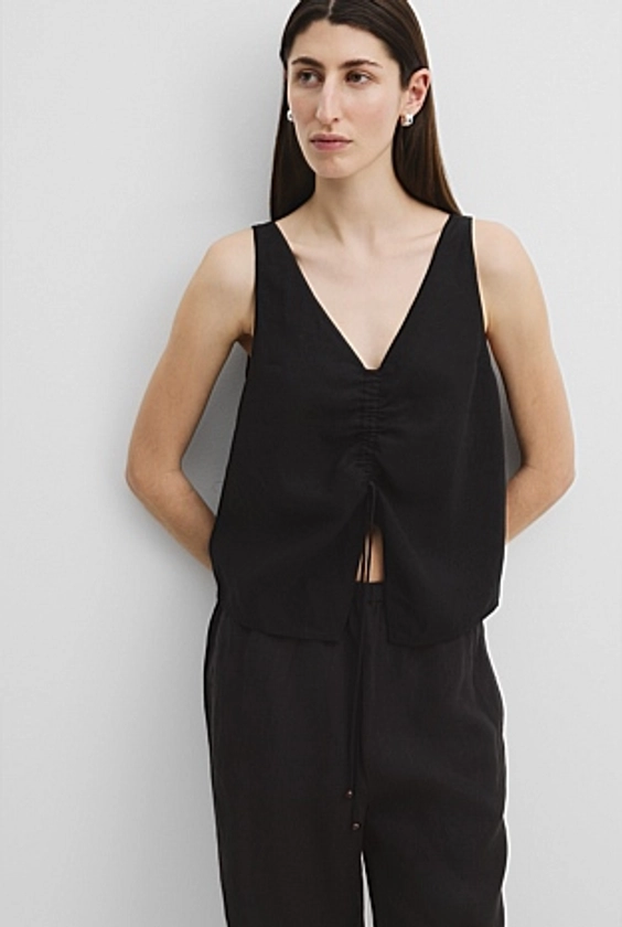 Organically Grown Linen Ruched Cami