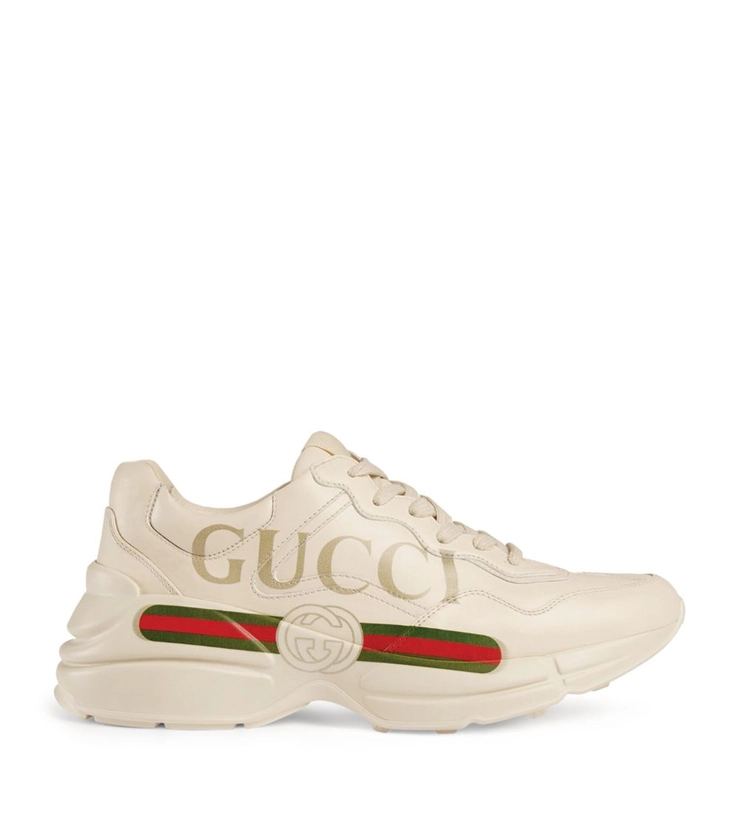 Womens Gucci neutrals Leather Rhyton Sneakers | Harrods # {CountryCode}