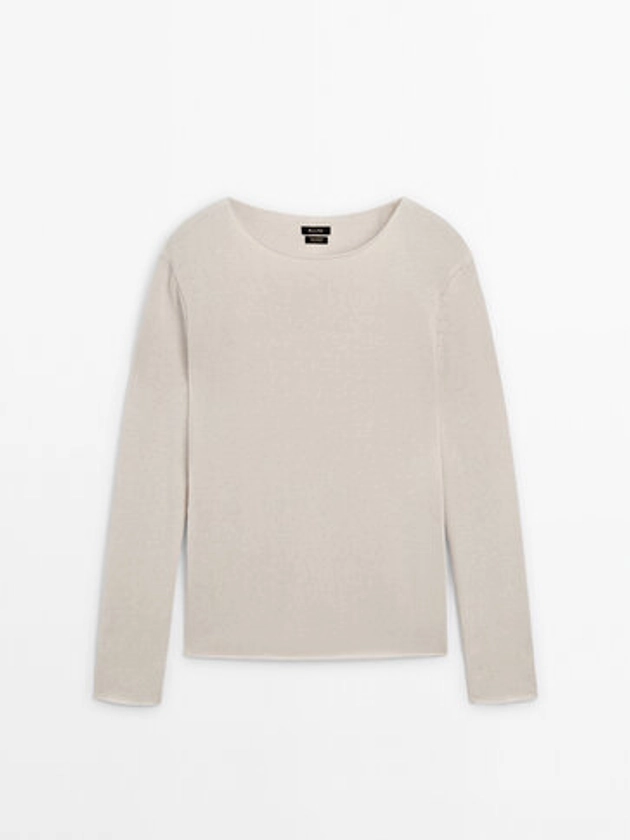 100% cotton crew neck sweater - Massimo Dutti United Kingdom