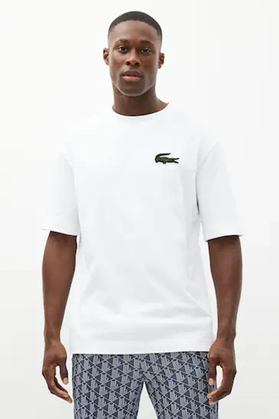 Lacoste Large Croc Logo Heavy Cotton White T-Shirt