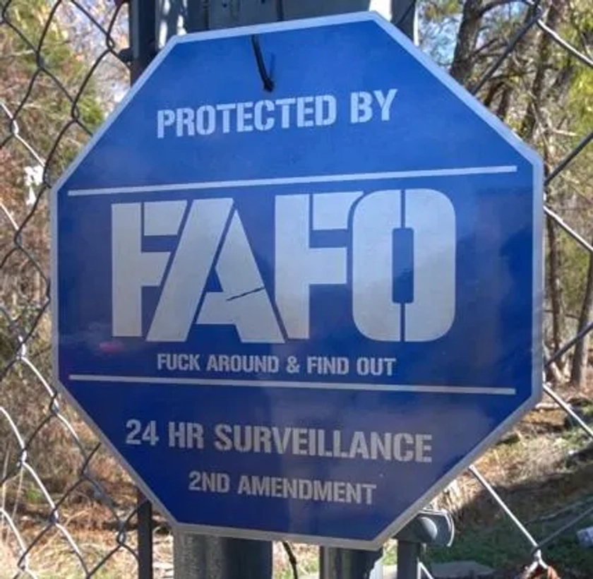 Protected By FAFO Metal Sign