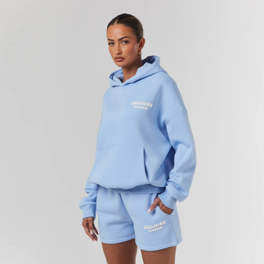 Bubble Logo Print Hood Twinset | Blue