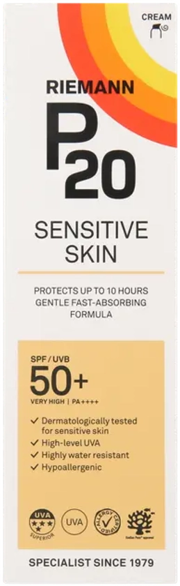 P20 Sensitive skin SPF50+ cream aurinkosuoja 100ml | Sokos verkkokauppa