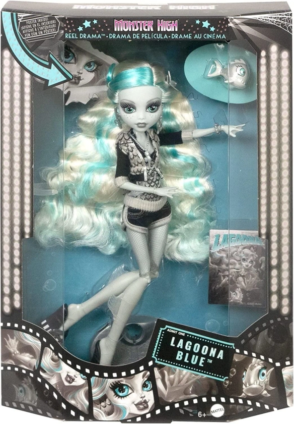 Monster High Doll, Lagoona Blue in Black and White, Reel Drama Collector Doll
