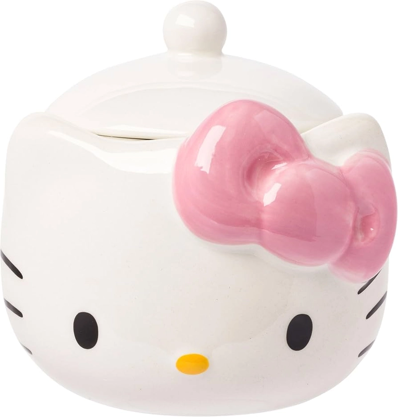 Amazon.com: Silver Buffalo Sanrio Hello Kitty 3D Sculpted Ceramic Cookie Snack Candy Jar (X-Small): Home & Kitchen