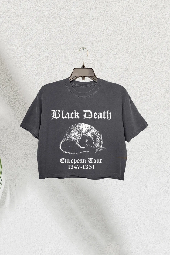 Black Death European Tour Crop Tee For Women