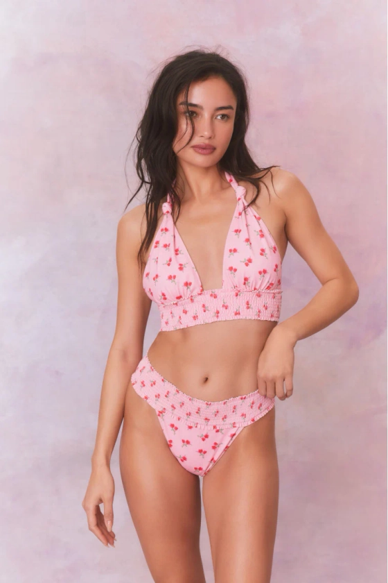 Katya Cherry Halter Bikini Swim Set