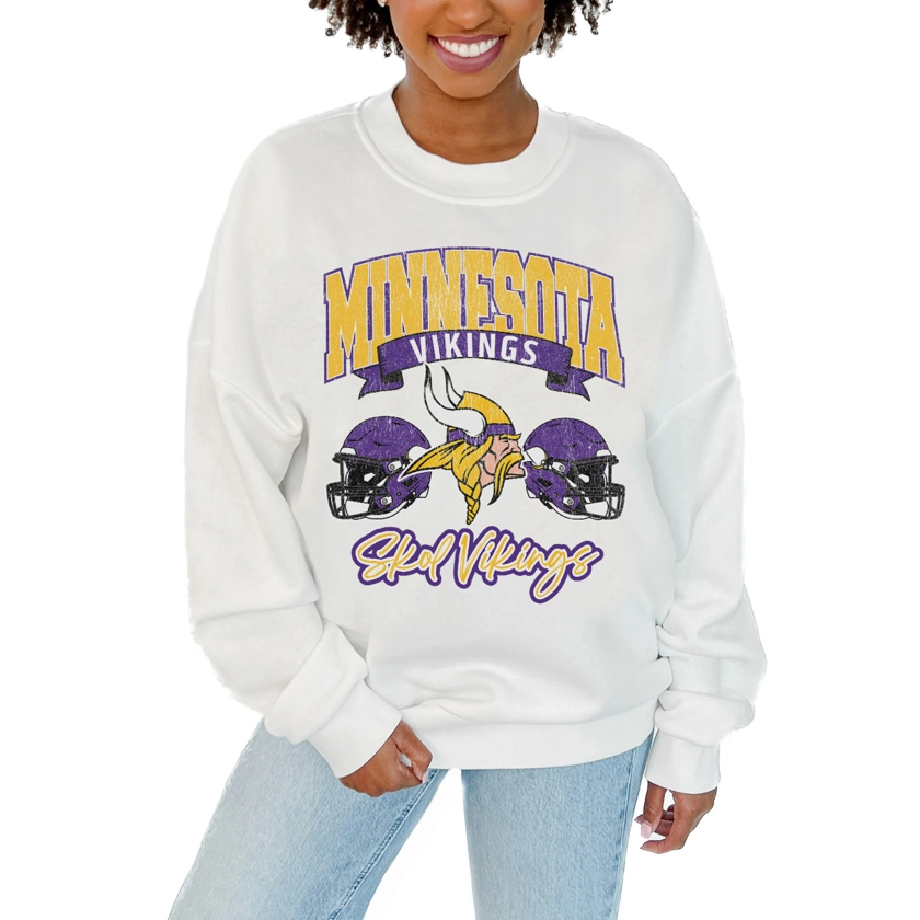 Minnesota Vikings Gameday Couture Women's Passing Time Pullover Sweatshirt - White