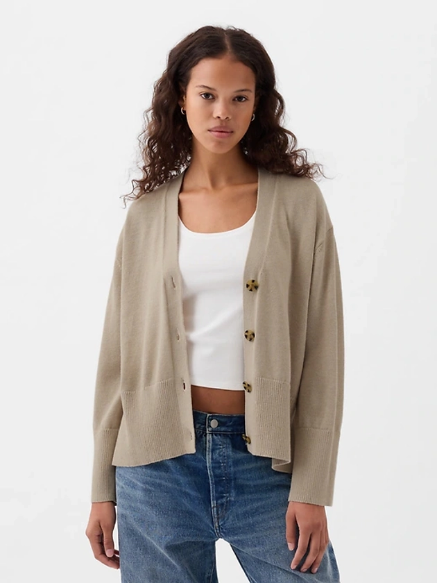 24/7 Split-Hem Linen-Blend Oversized Cardigan