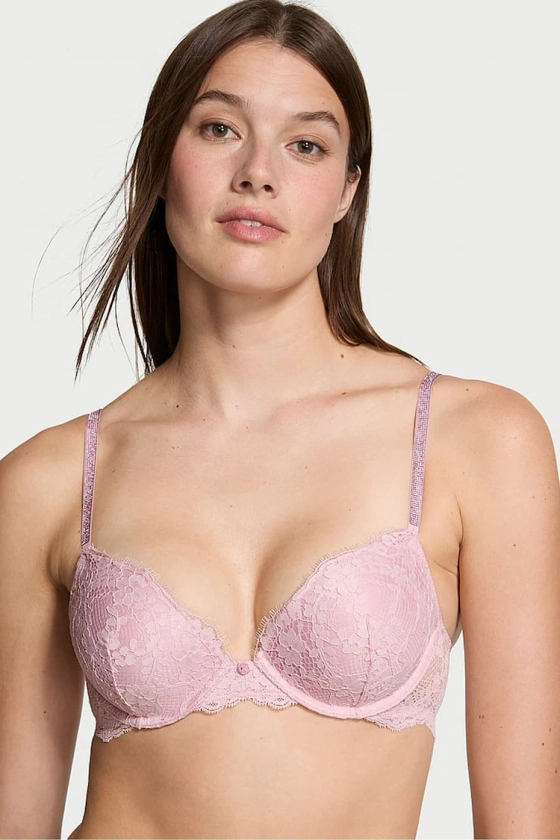 Buy Victoria's Secret Chalk Rose Pink Push Up Twinkle Shine Strap Bra from Next Luxembourg