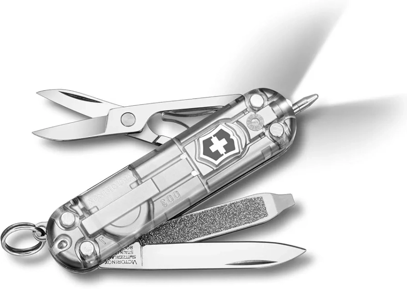 Victorinox Signature Lite Petit Couteau de Poche Suisse, Léger, Multitool, 7 Fonctions, LED, Stylo