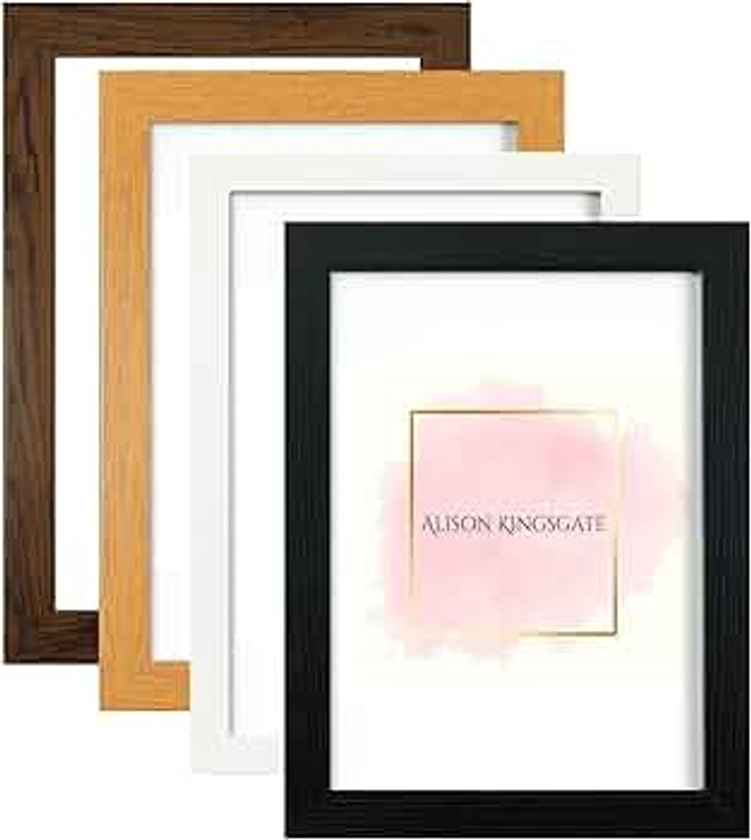 Modern Walnut 50x70cm Frame Picture Frames - In Multiple Colours & Sizes - 50 x 70cm Frame With Perspex Front & Wall Wall Mounting - Poster Frames 50 x 70 cm Walnut Frame (Walnut)