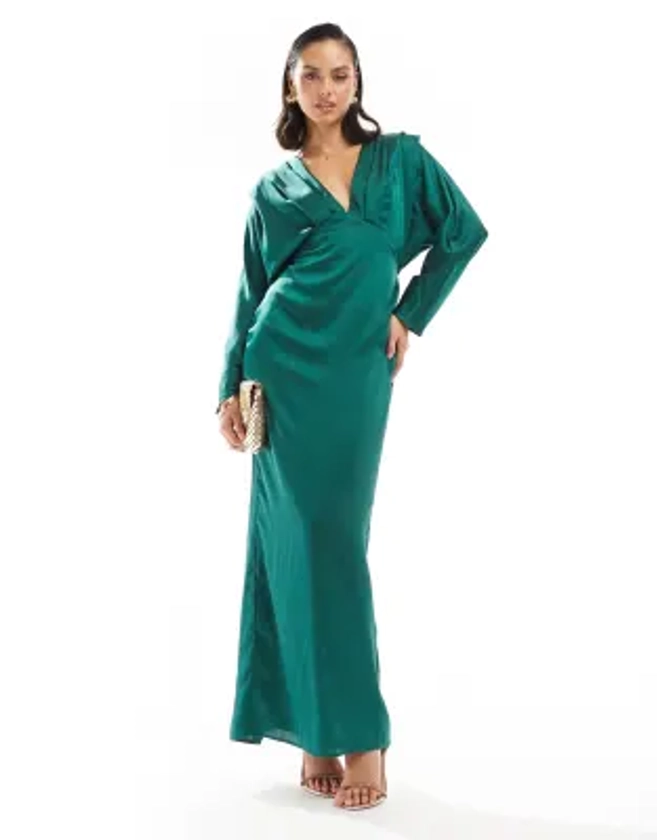 TFNC - Robe longue avec haut style kimono - Vert émeraude | ASOS