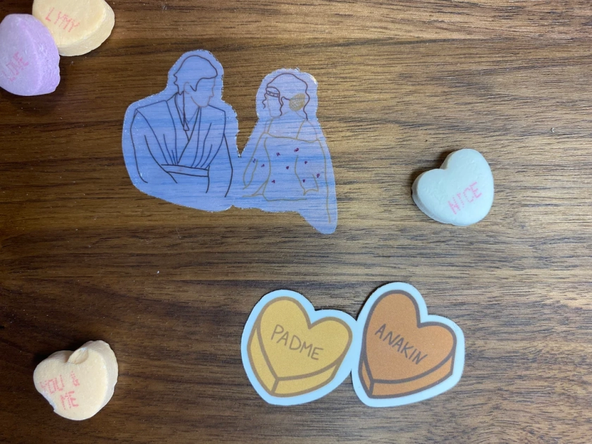 Candy Heart Couples Anakin & Padme Sticker Set - Etsy