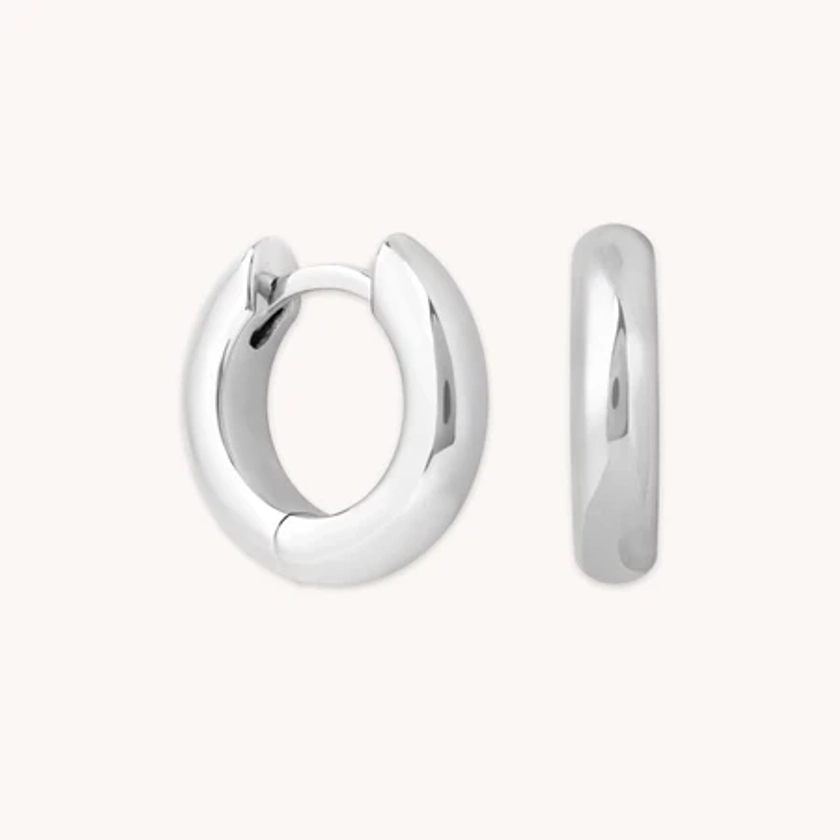 Bold Small Silver Hoops | Astrid & Miyu Earrings