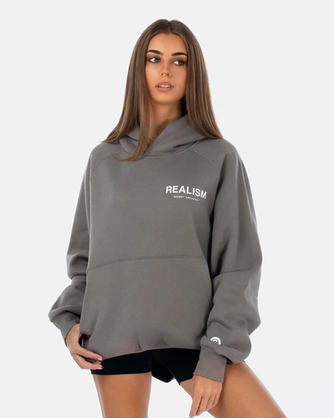 SSS REALISM BACK LOGO HOODIE COOL GREY