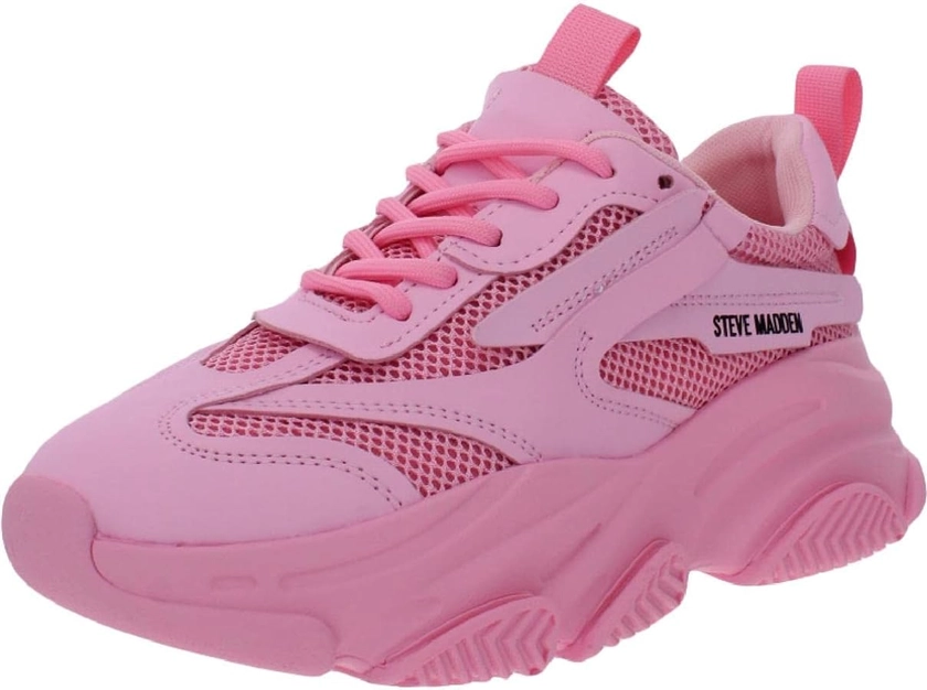Amazon.com | Steve Madden Women's Possession Sneaker, Hot Pink, 6.5 | Fashion Sneakers