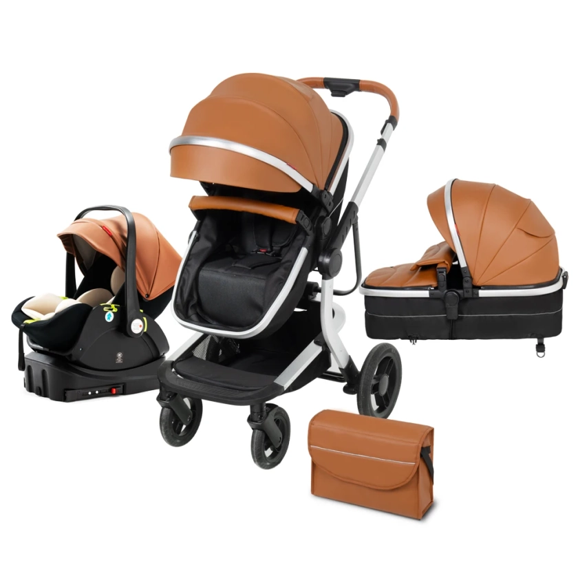 Wagon Baby Stroller Portable Pram Travel System Combo Car Seat Newborn Carriage Aluminum Frame High Landscape Pushcar with Base