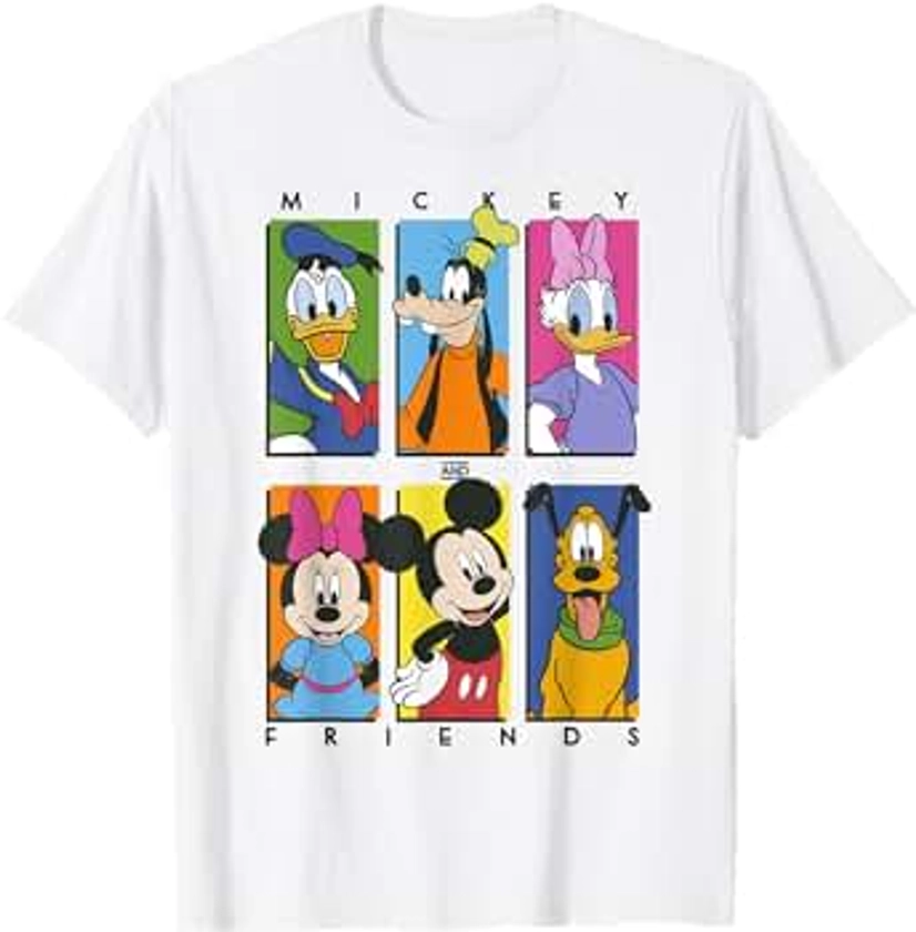 Disney Mickey And Friends Group Shot Panels T-Shirt