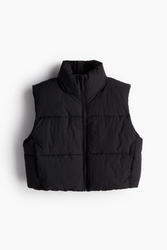 Puffer Vest - Sleeveless - Short - Black - Ladies | H&M US