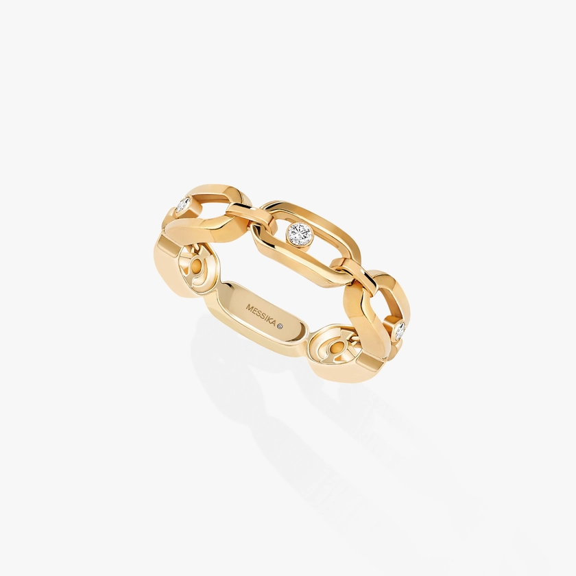 Move Link Diamond Ring in Yellow Gold | Messika 12078-YG