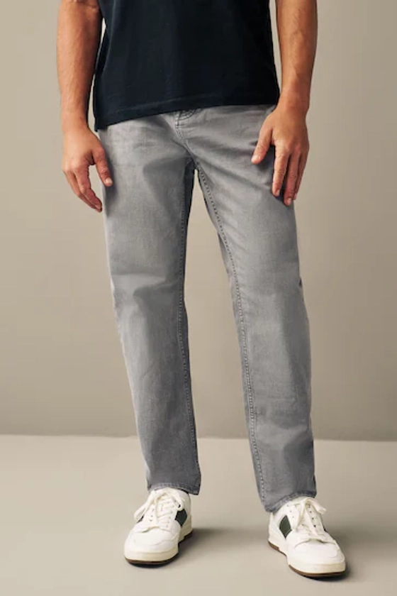 Buy Light Grey Regular Fit Overdyed Denim Jeans from the Next UK online shop