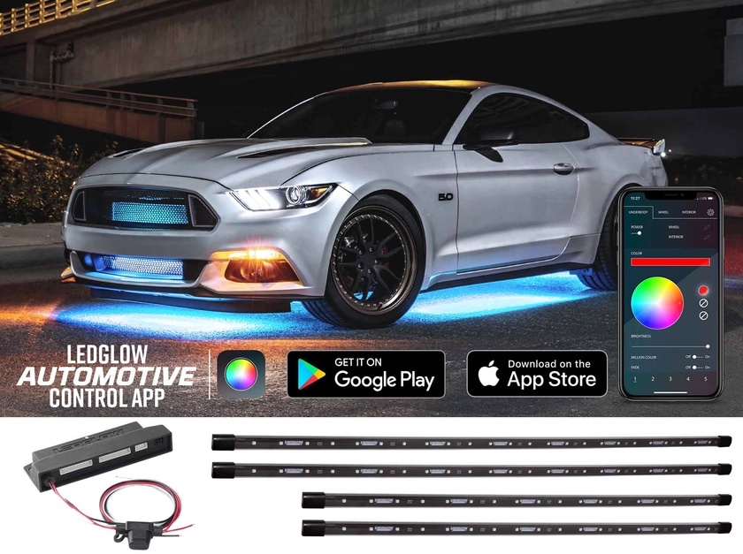 Bluetooth Million Color LED Car Underbody Lighting Kit with Smartphone Control